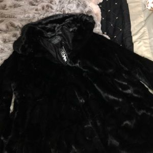 BNWT Donna Salyers Fabulous Furs black mink swing coat